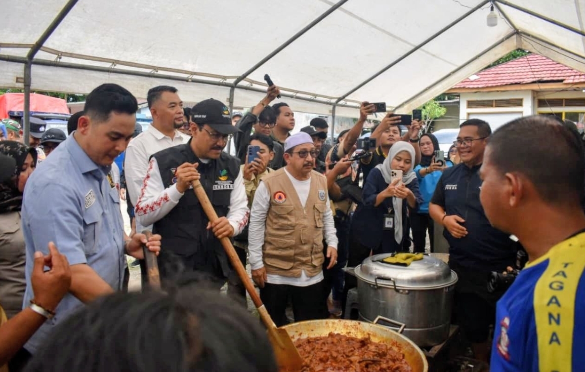 Mensos RI Tinjau Lokasi Banjir di Desa Keramat, Kabupaten Banjar