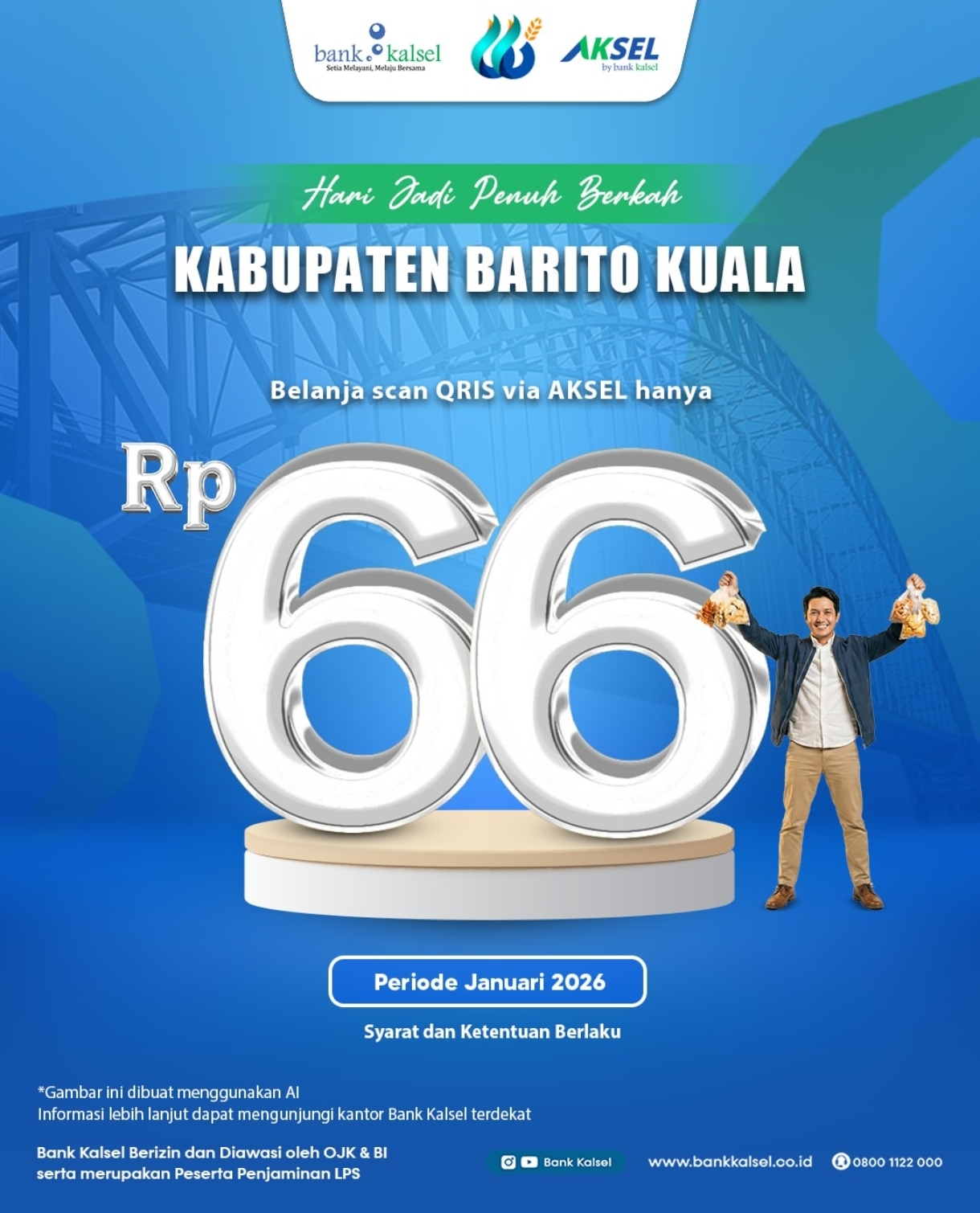 Bank Kalsel Ramaikan HUT ke-66 Barito Kuala dengan Promo Makan Minum Rp66