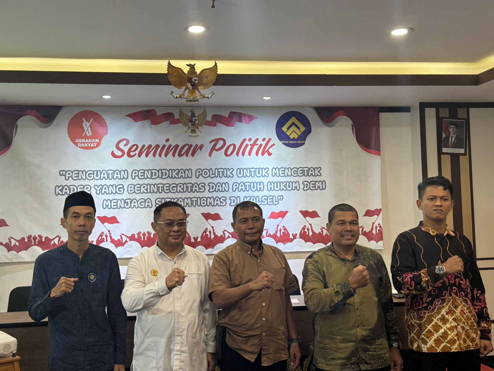 Perkuat Pendidikan Politik, Gerakan Rakyat dan GEMA Bangsa Gandeng Dit Intelkam Polda Kalsel