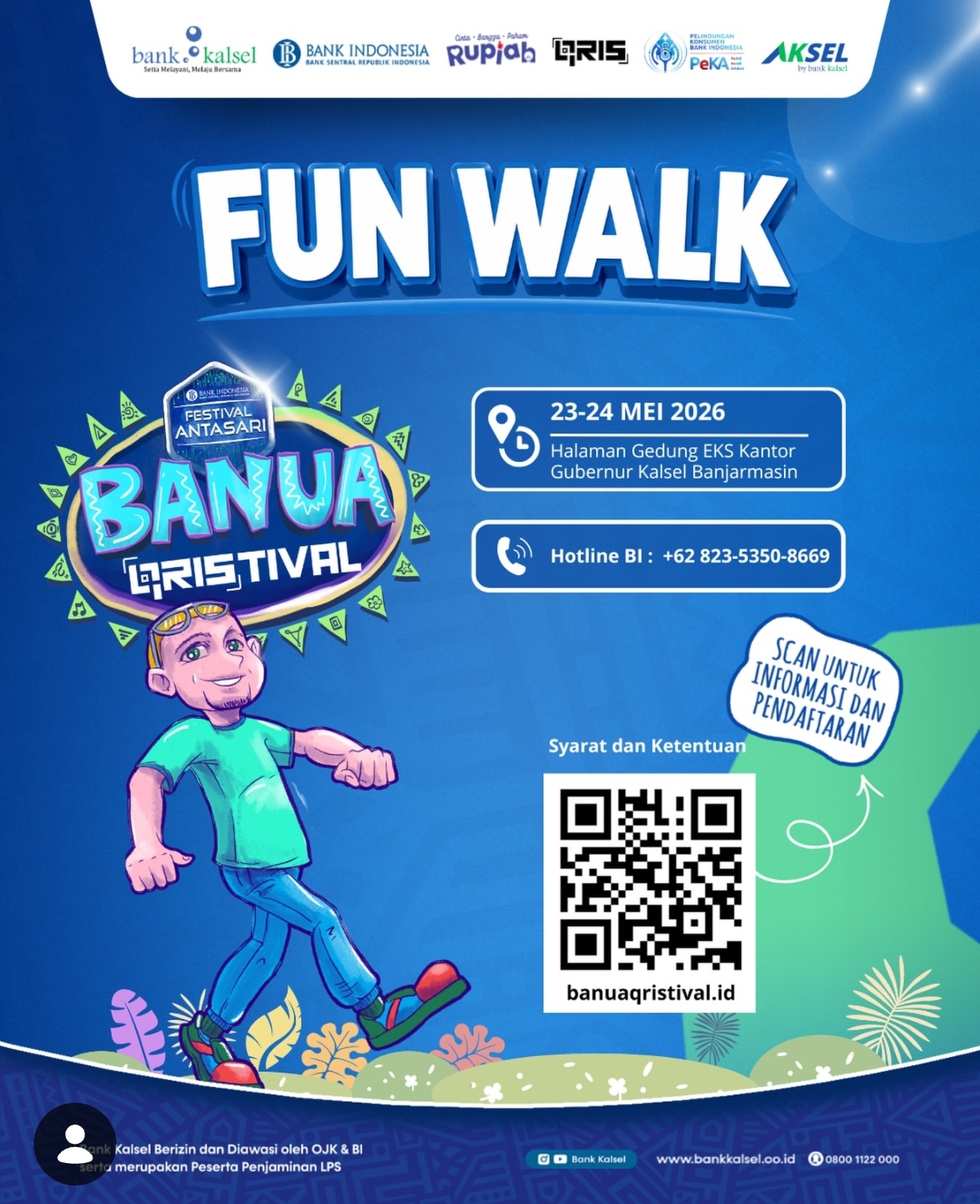Bank Kalsel Gelar Fun Walk Banua QRISTIVAL 2026, Kuota Peserta Dibatasi 2.300 Orang