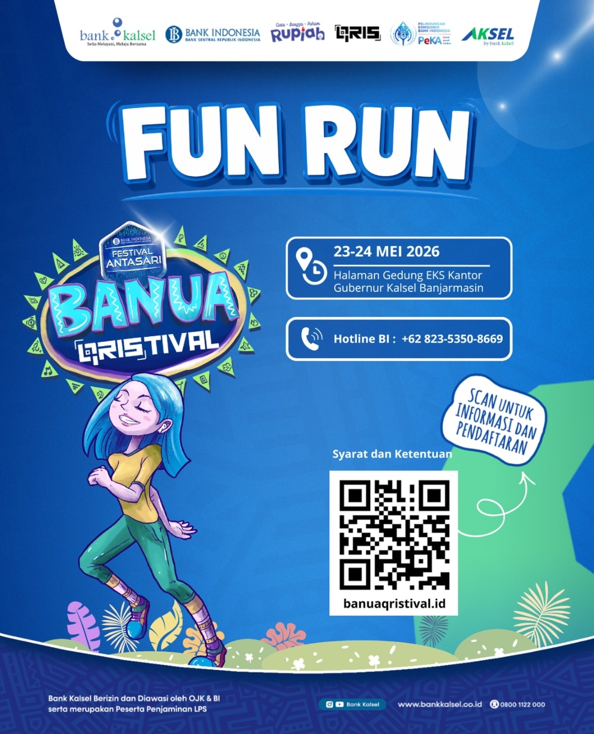 Bank Kalsel Kembali Gelar Fun Run Banua QRISTIVAL 2026 di Siring 0 KM Banjarmasin