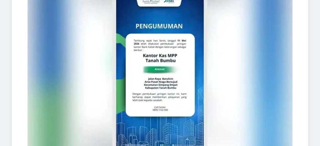 Bank Kalsel Perluas Layanan, Kantor Kas MPP Tanah Bumbu Resmi Beroperasi